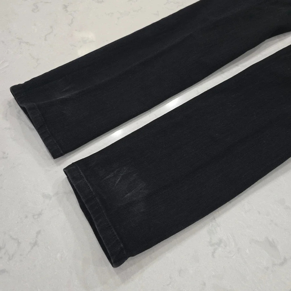 Tory Burch Super Skinny Jeans Black Denim Logo Hardware Womens Size 29